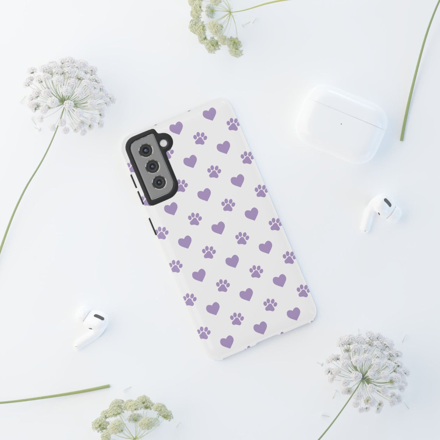 Paw Prints & Hearts – Samsung Galaxy Case, Cute and Durable Design