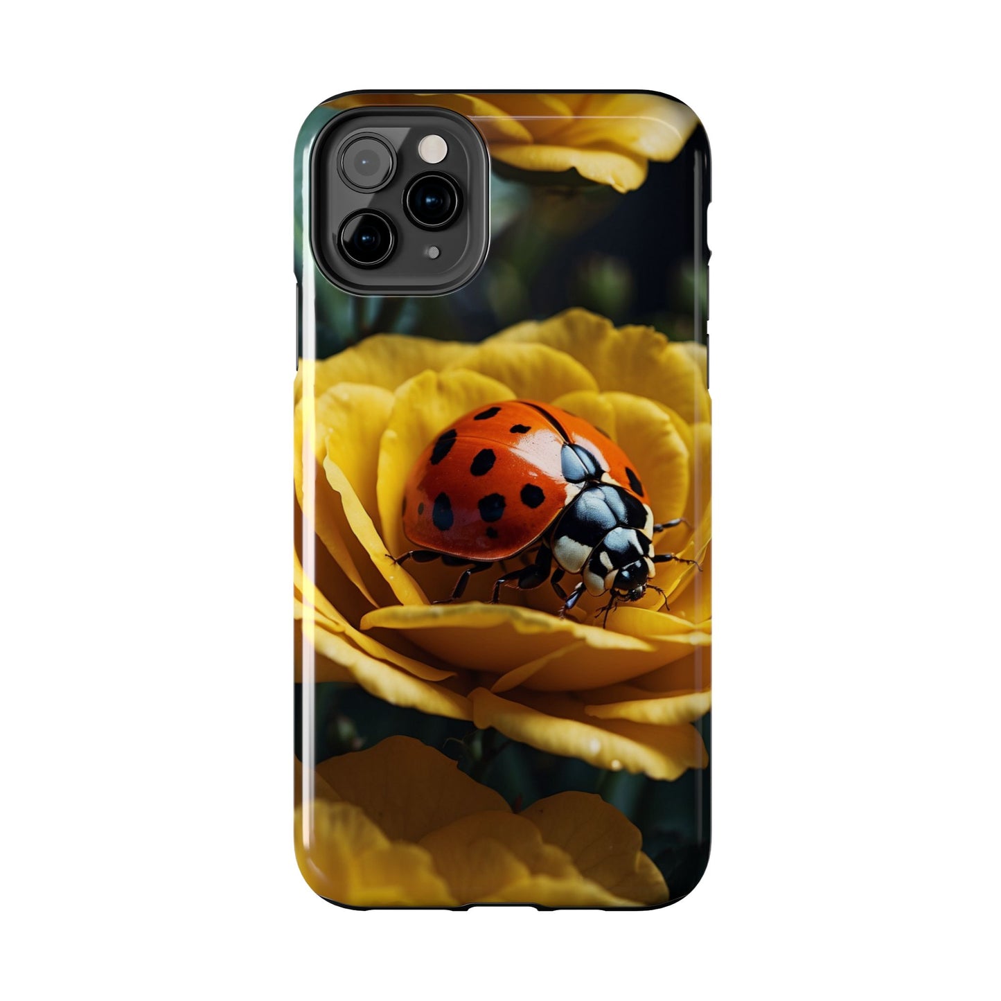 iPhone Case: Ladybug on Yellow Petals