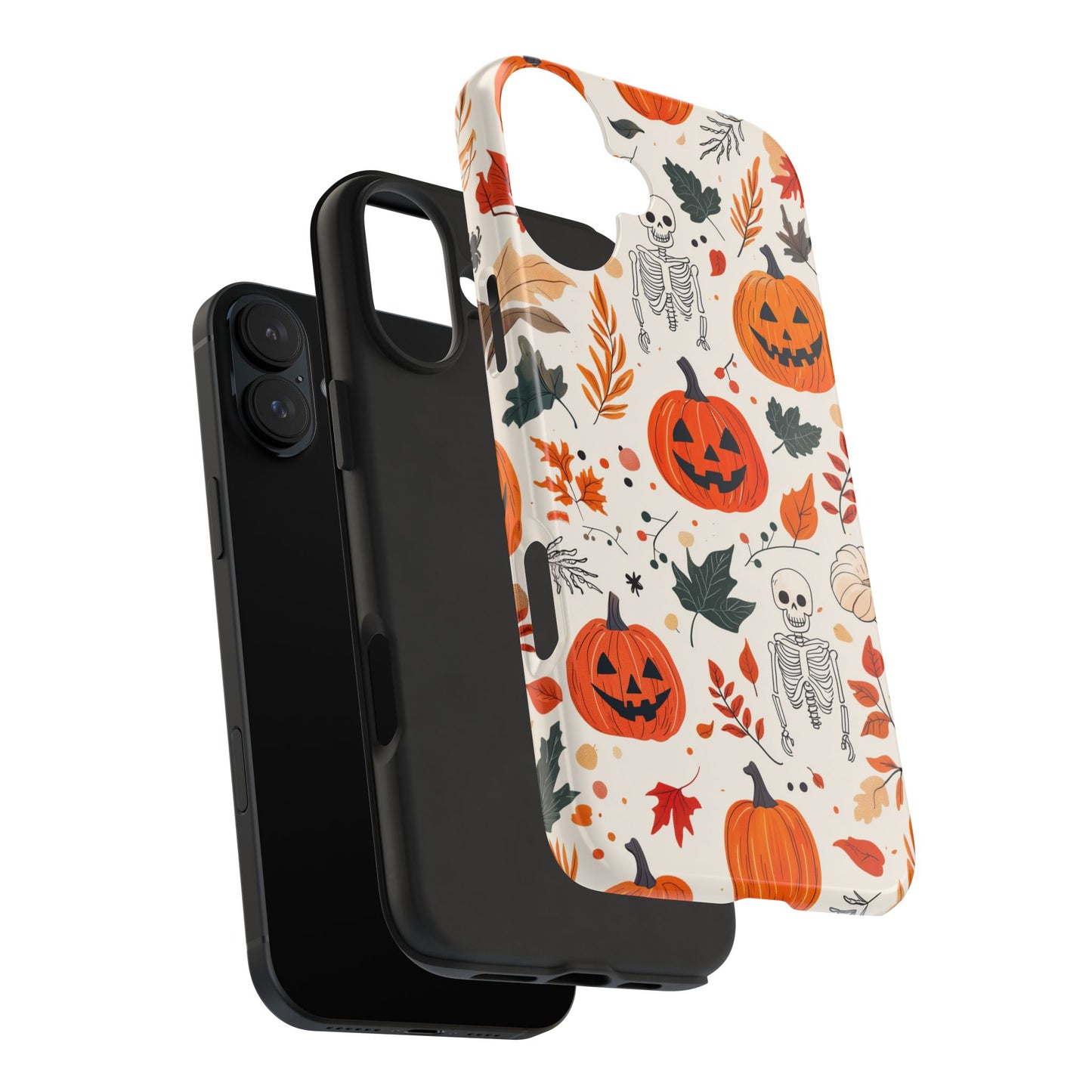 Halloween Pumpkin & Skeleton iPhone Case – Spooky Autumn Design