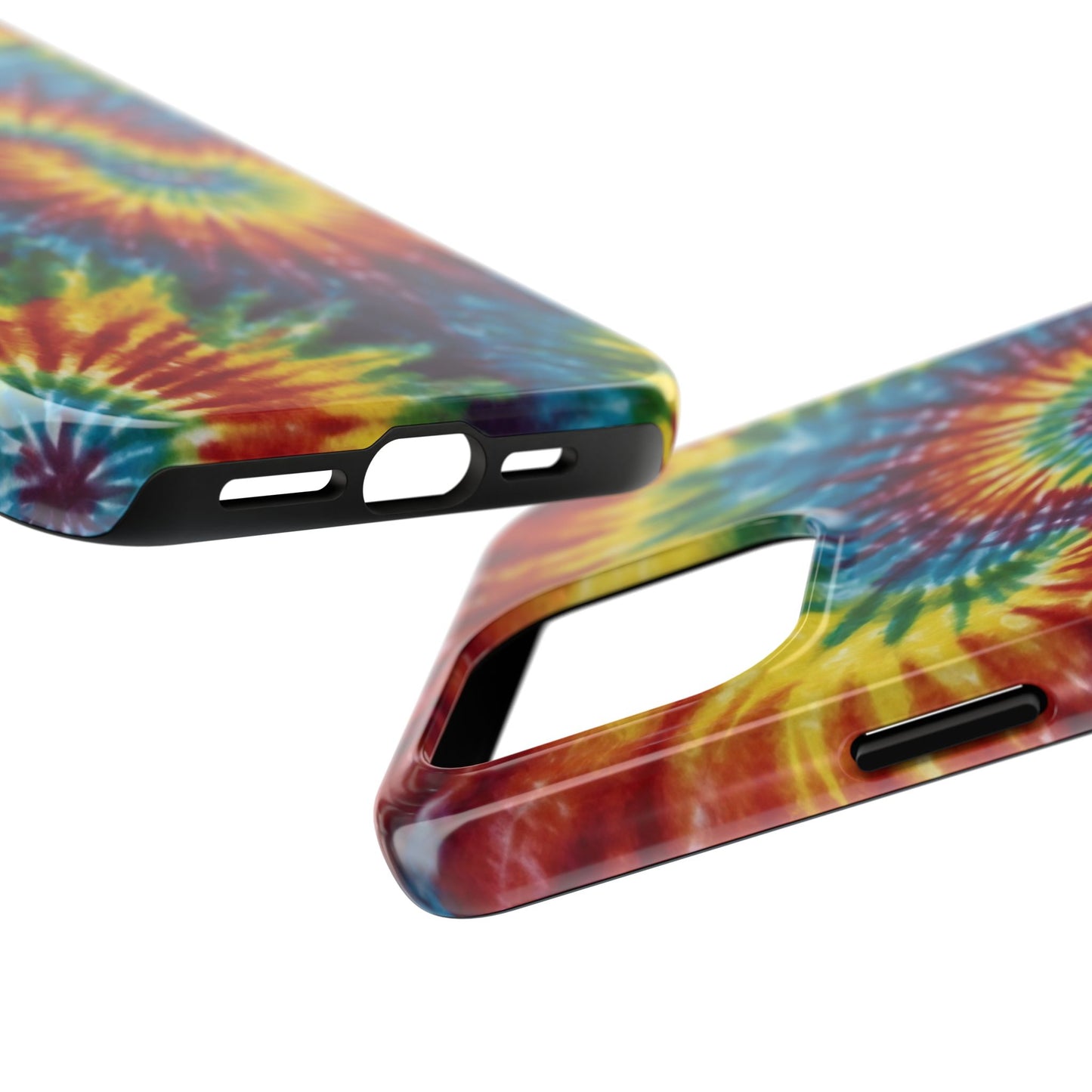 Retro Tie-Dye Swirl iPhone Case – Rainbow Spiral Design