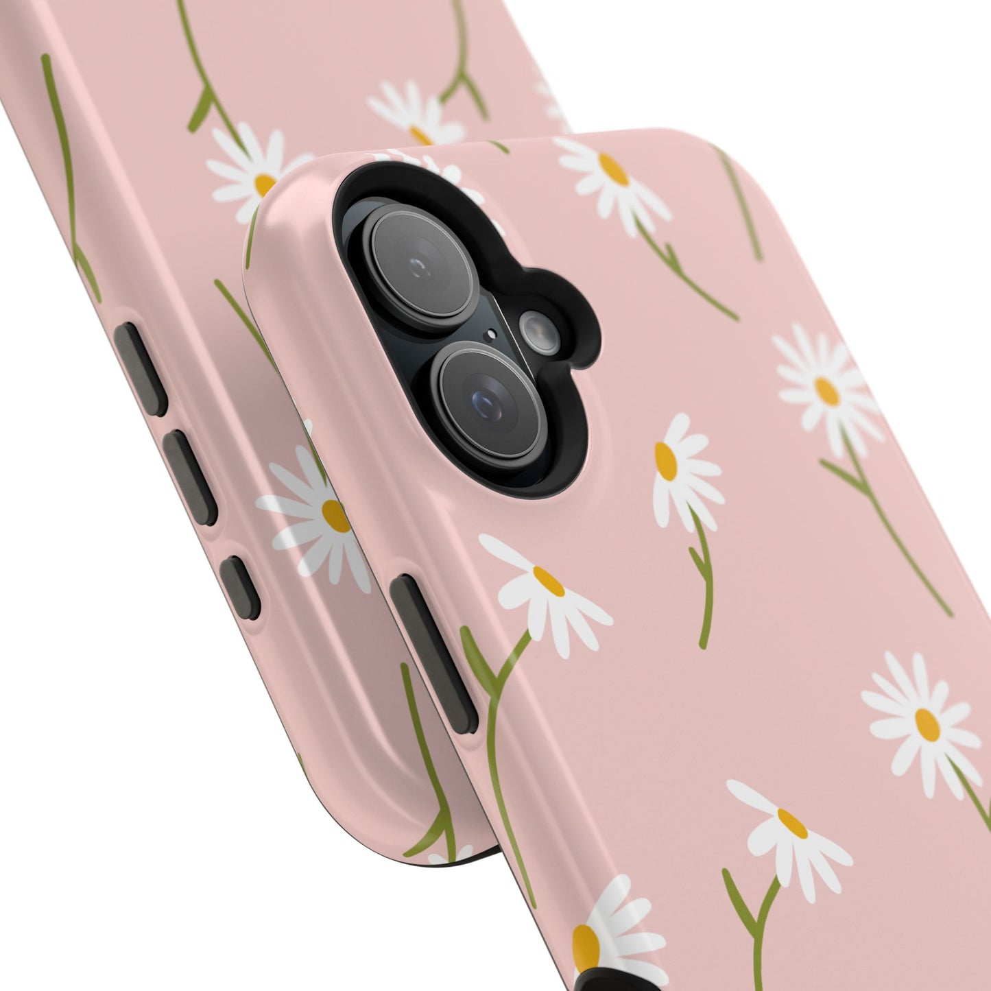 Daisy Delight Tough MagSafe iPhone Case – Cute Floral Design with Dual-Layer Protection