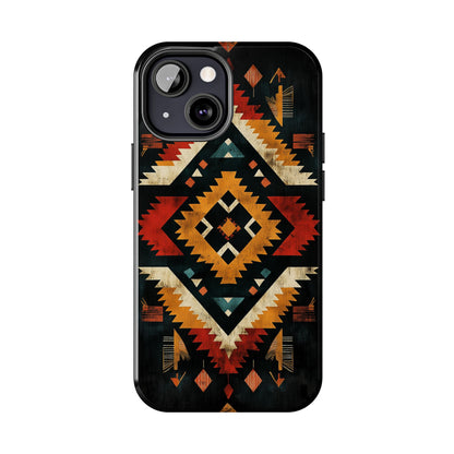 Southwestern Tribal Diamond Tough iPhone Case – Bold Geometric Pattern, Dual - Layer Protection - BOGO Cases