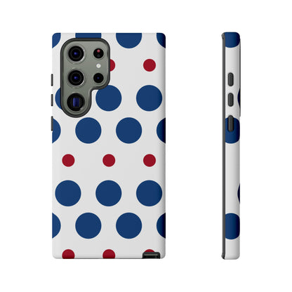 Bold Navy & Red Polka Dot Pattern – Samsung Galaxy Case