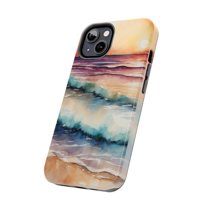 Sunset Waves iPhone Case – Vibrant Watercolor Design