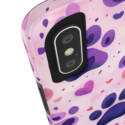 Purple Paw Print iPhone Case - Playful Pet Lover’s Protective Cover