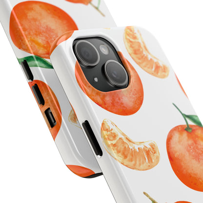 Tangerine Dreams Tough iPhone Case – Watercolor Orange Design, Shockproof Dual Protection - BOGO Cases