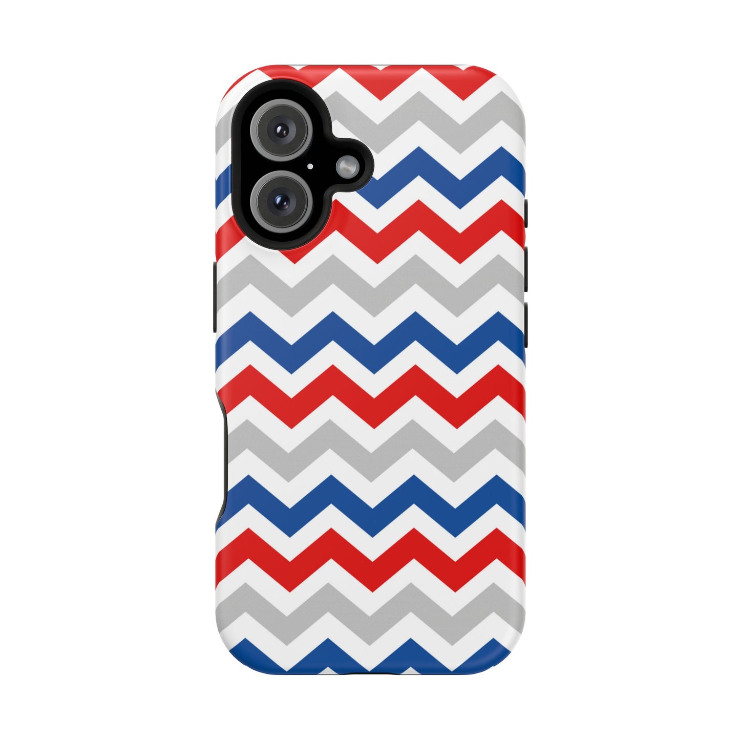 Patriotic Red, White & Blue Chevron – MagSafe Compatible iPhone Case