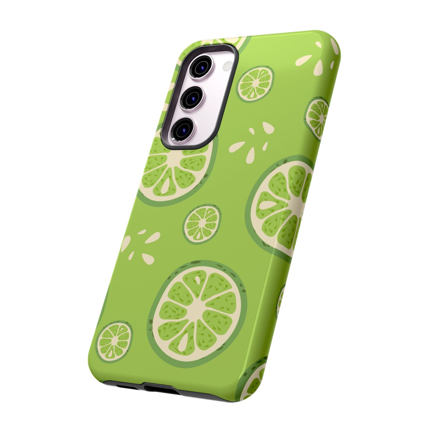 Zesty Lime Splash Tough Samsung Galaxy Case – Fresh Citrus Design, Dual - Layer Protection - BOGO Cases