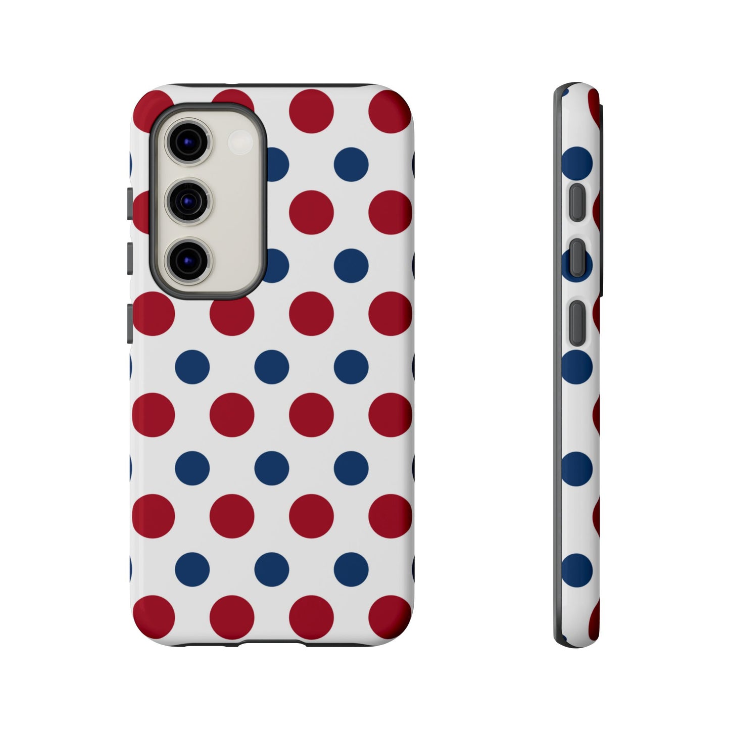 Patriotic Navy, White, and Red Polka Dot Samsung Galaxy Case