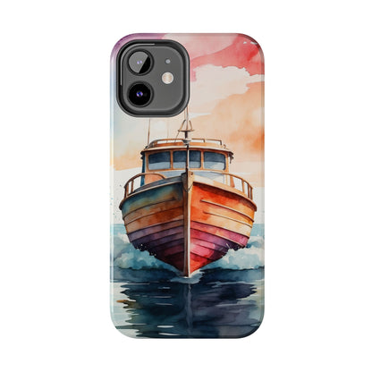 Sunset Sail Watercolor Boat – iPhone Series Case