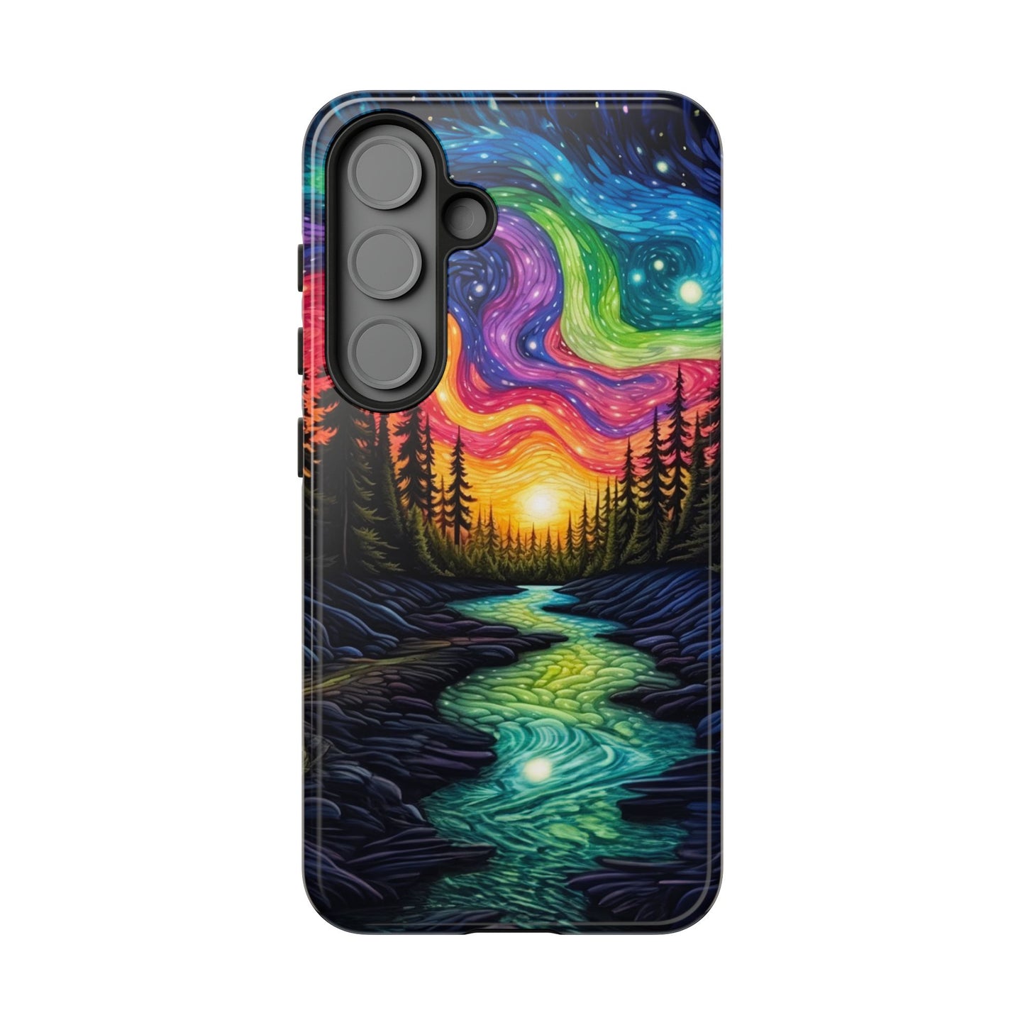Celestial Nightscape Samsung Galaxy Case – Vibrant River and Starry Sky Design