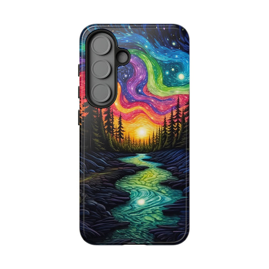 Celestial Nightscape Samsung Galaxy Case – Vibrant River and Starry Sky Design