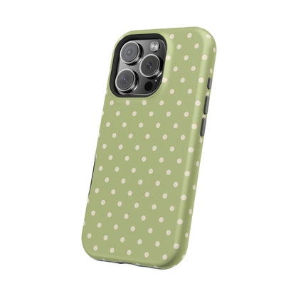 Sage Green Polka Dots – MagSafe iPhone Case