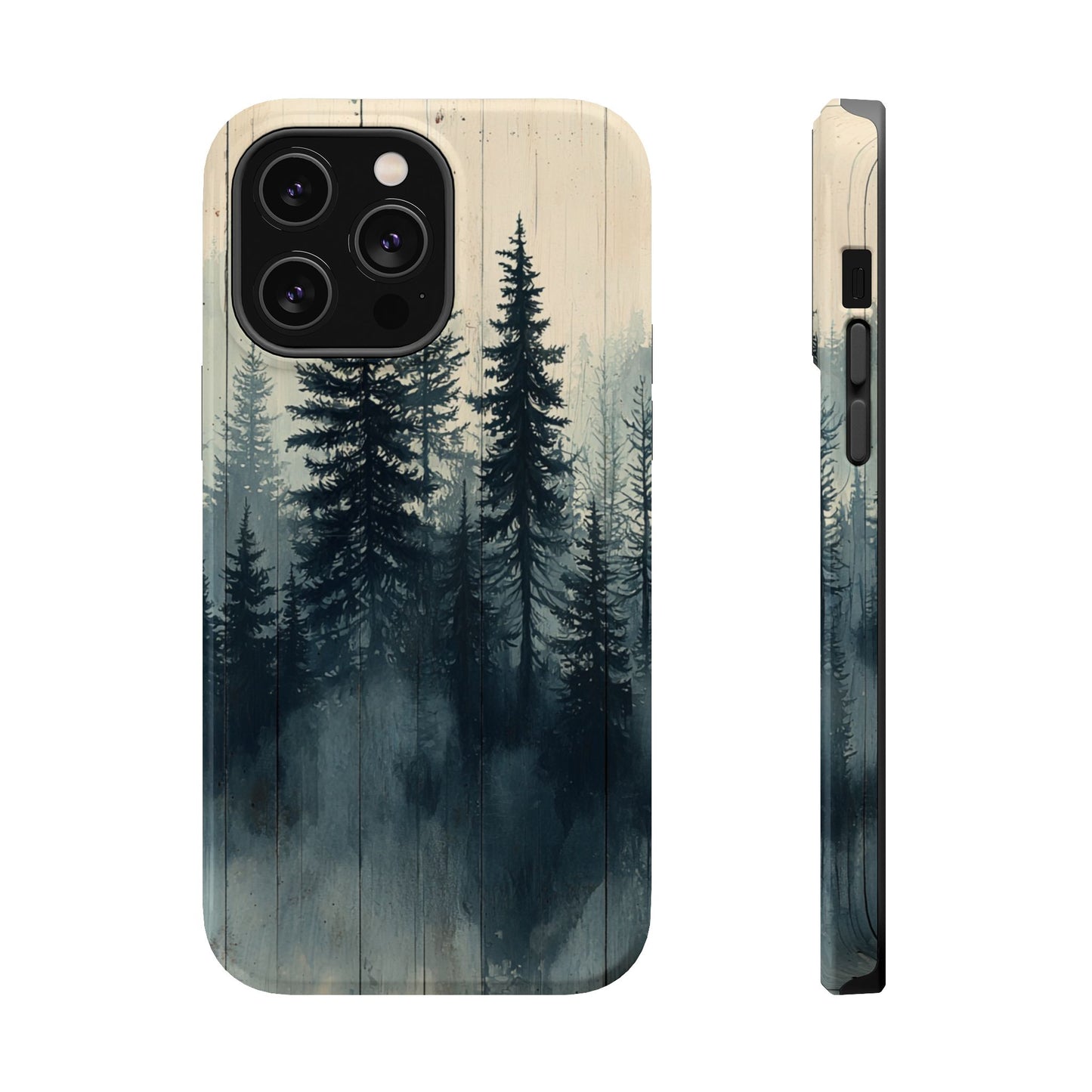 Misty Forest Wood MagSafe iPhone Case - Nature-Inspired Protective Cover