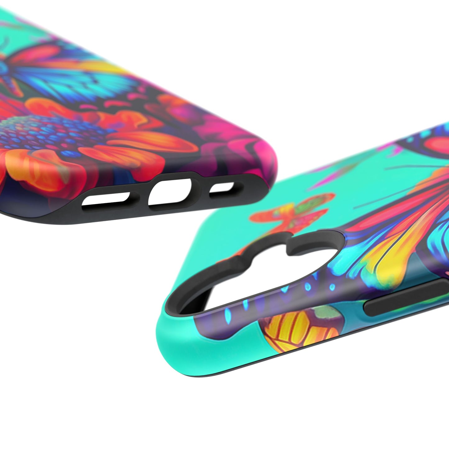 Vivid Butterfly & Floral Burst - MagSafe iPhone Case