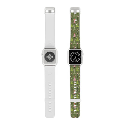 Whimsical Christmas Tree Pattern Apple Watch Band