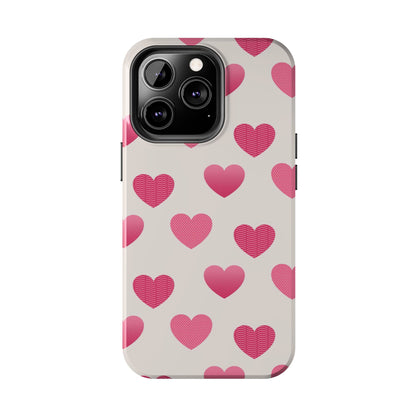 Textured Hearts iPhone Case