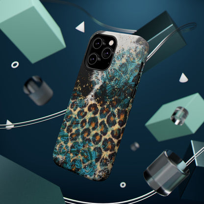 Turquoise Paisley Cowhide Leopard - MagSafe iPhone Series Case