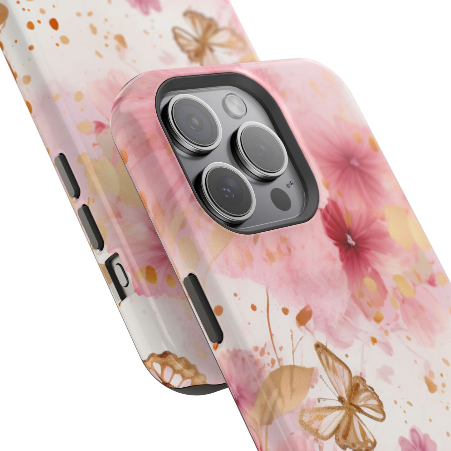 Blush Pink Floral Butterfly - MagSafe iPhone Case