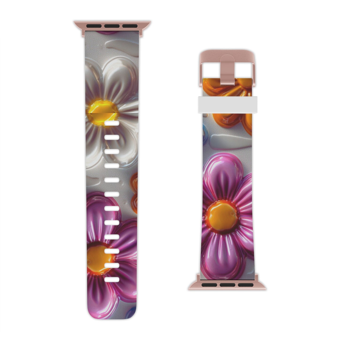 Glossy 3D Floral  Apple Watch Band