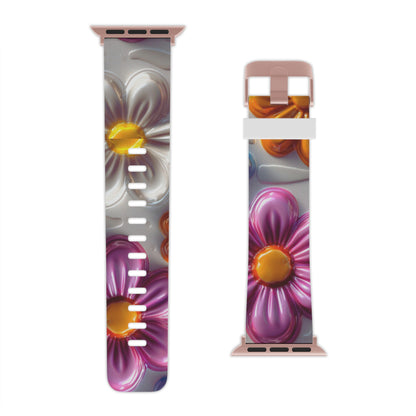 Glossy 3D Floral  Apple Watch Band