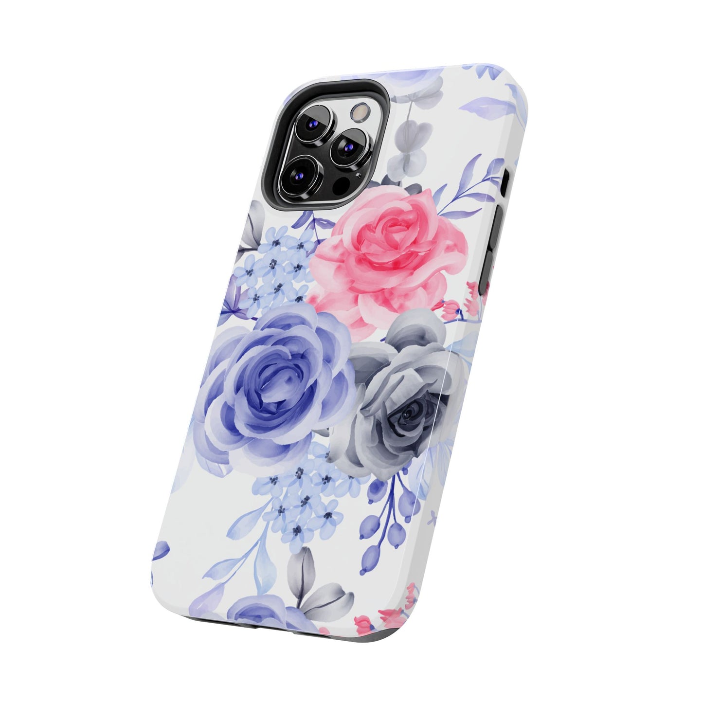 Elegant Blue Floral Watercolor Design – iPhone Case