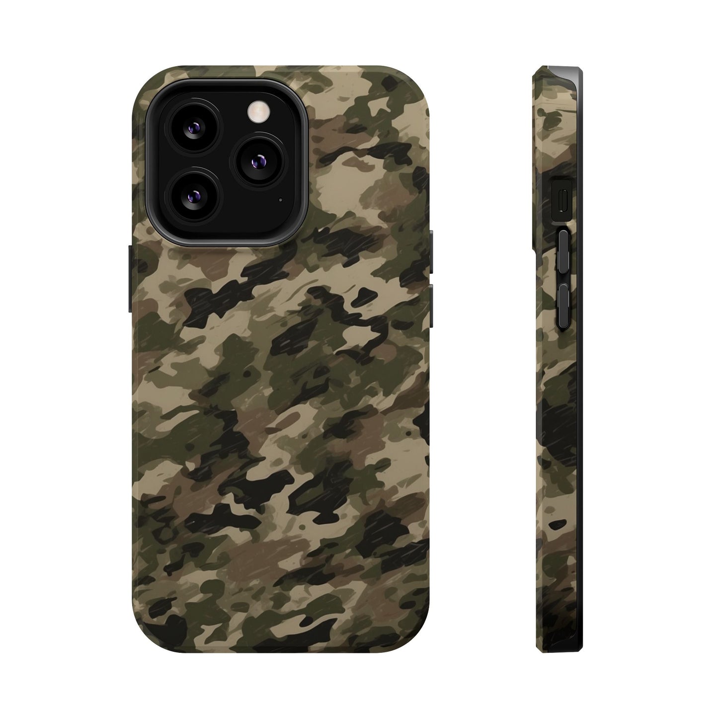 Classic Light Brown Camouflage – MagSafe iPhone Case with Rugged Elegance