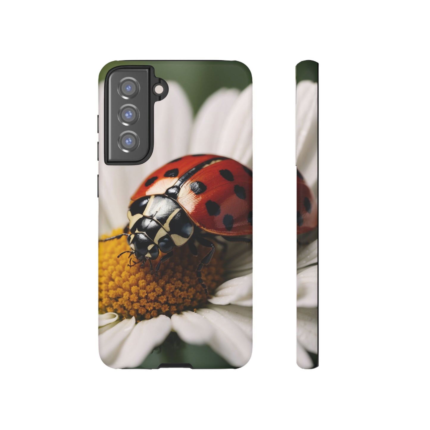 Samsung Galaxy Case: Ladybug on White Daisy