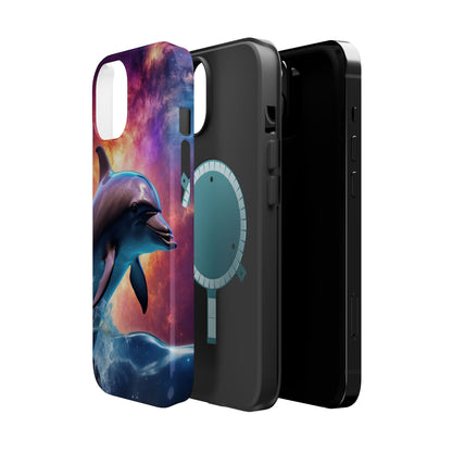 Cosmic Dolphin Galaxy Art - MagSafe-Compatible Case