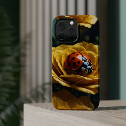 MagSafe iPhone Case: Ladybug on Yellow Petals