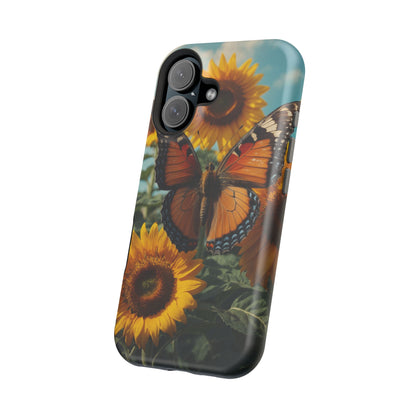 Vibrant Butterfly & Sunflower – MagSafe iPhone Case