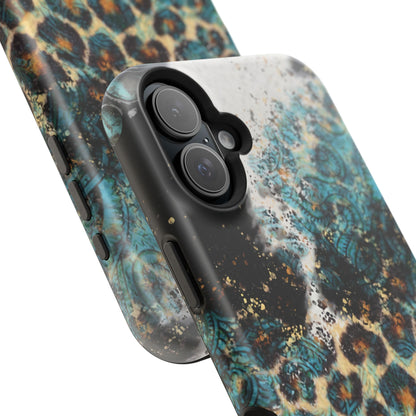 Turquoise Paisley Cowhide Leopard - MagSafe iPhone Series Case