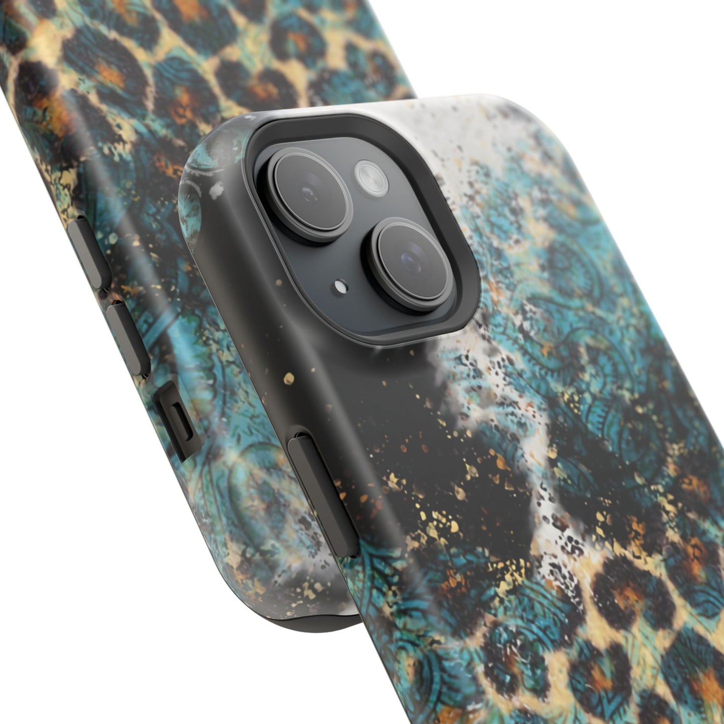 Turquoise Paisley Cowhide Leopard - MagSafe iPhone Series Case