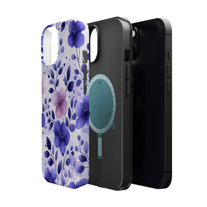 Purple Floral MagSafe iPhone Case – Durable Protection with Elegant Flower Design