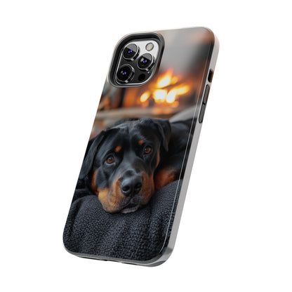 Warm Rottweiler by the Fireplace Samsung Galaxy Case – Rustic Charm for Dog Lovers