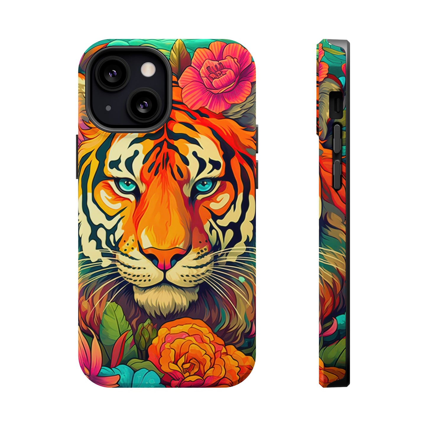 Fierce Rainbow Tiger Art - MagSafe iPhone Case