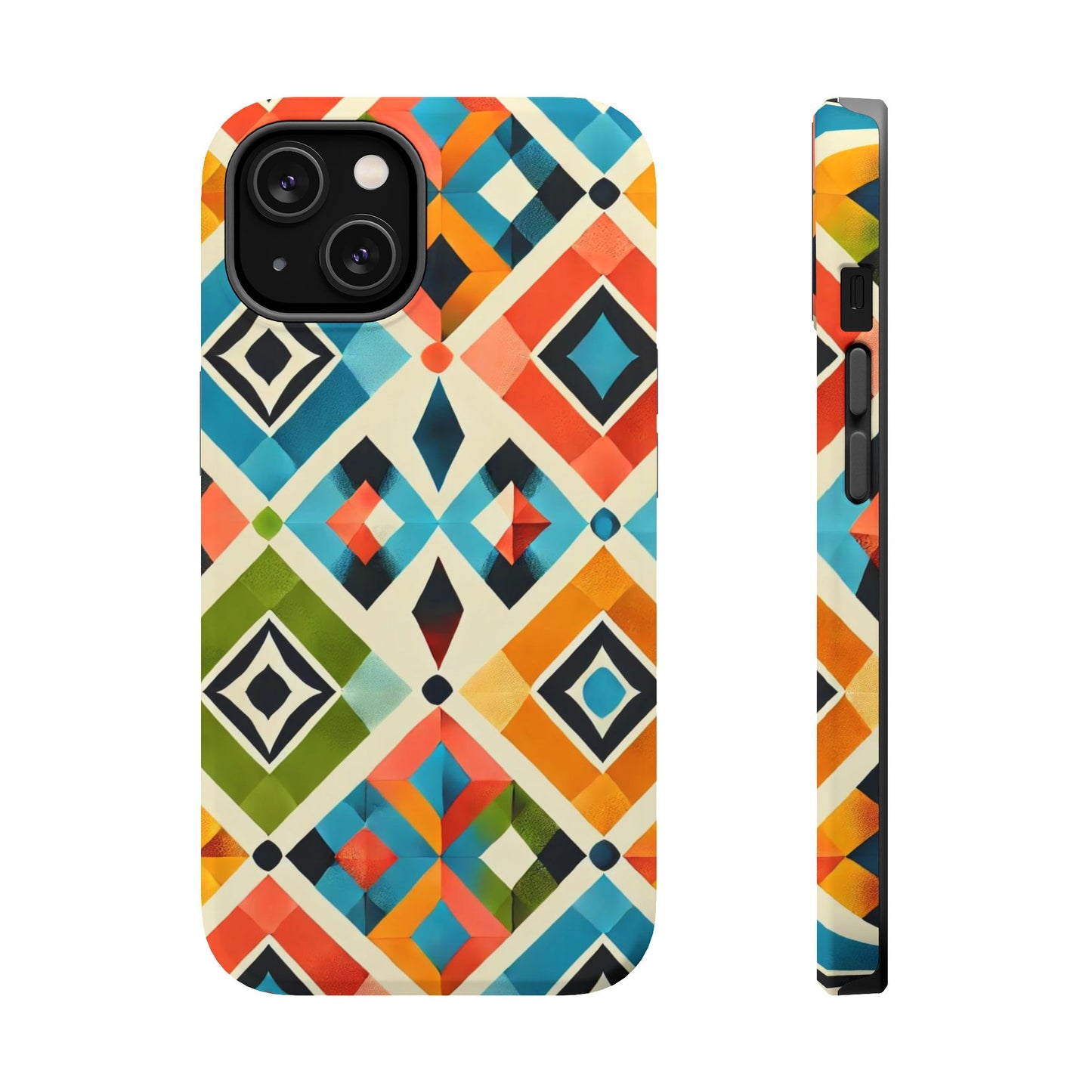 Harlequin Geometric MagSafe iPhone Case - Vibrant Abstract Protective Cover