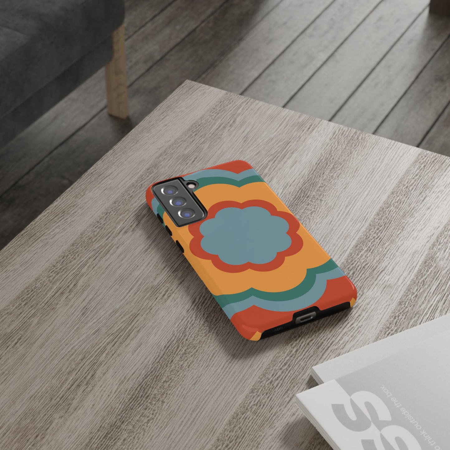 Retro Flower Power Samsung Galaxy Case – Bold 70s-Inspired Design with Dual-Layer Protection