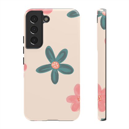 Vintage Floral Tough Samsung Galaxy Case – Soft Matte Finish with Dual-Layer Protection