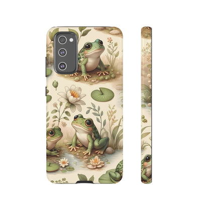 Cute Frogs Phone Case - Pond Pals Frolic - Charming Frog Lily Pad Phone Case for iPhone, Google & Samsung! Great Gift For Any Frog Lover!