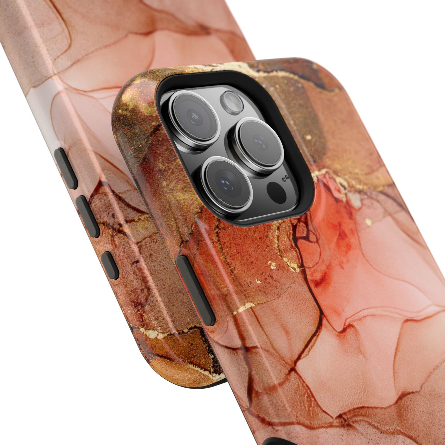 Ruby Red Marble MagSafe Case - Bold Red with Gold Veining for iPhone MagSafe Models