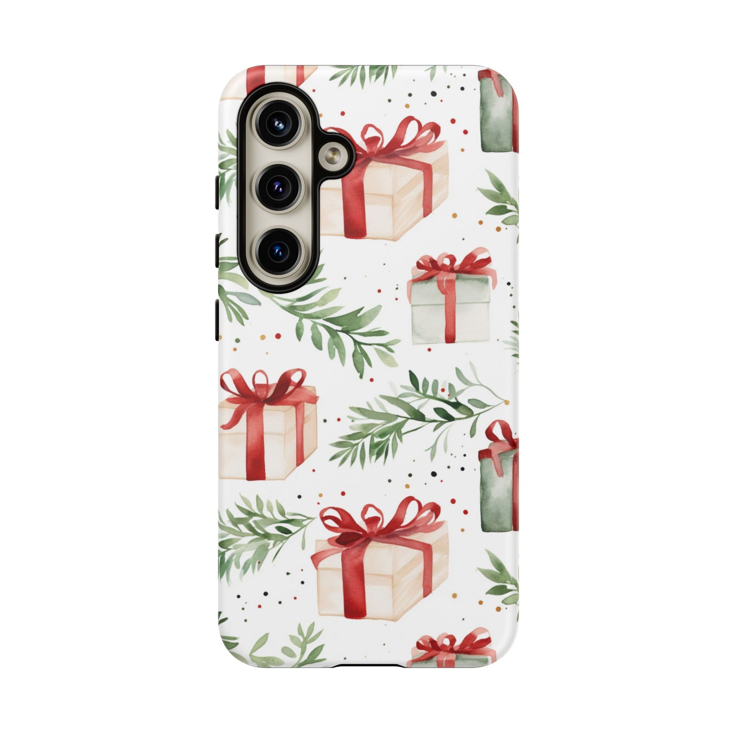 Watercolor Holiday Gifts & Greenery - Samsung Galaxy Series Case