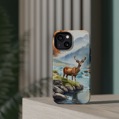 MagSafe-Compatible iPhone Case – Serene Valley Stag