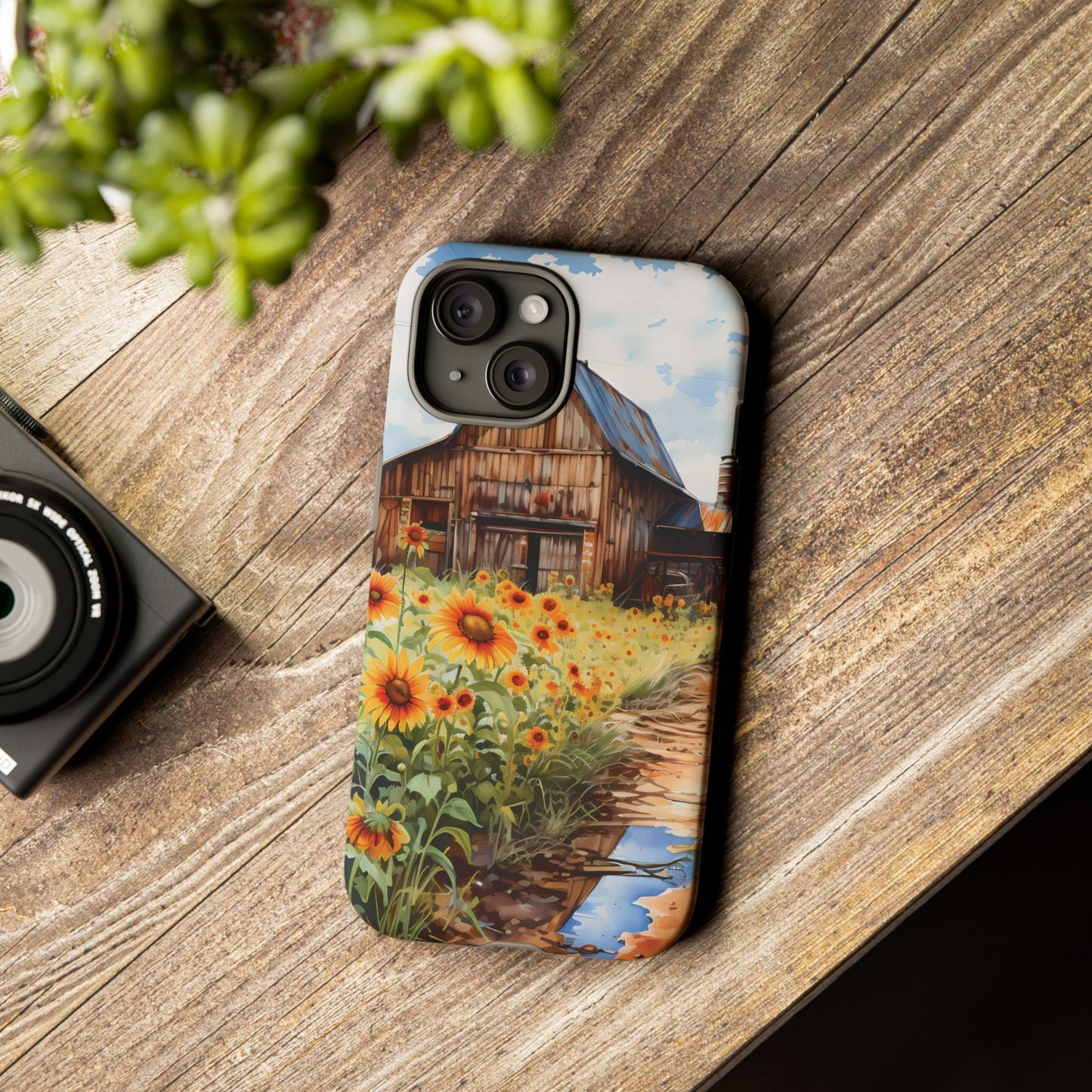 Sunflower iPhone Case  Rustic Farm Style