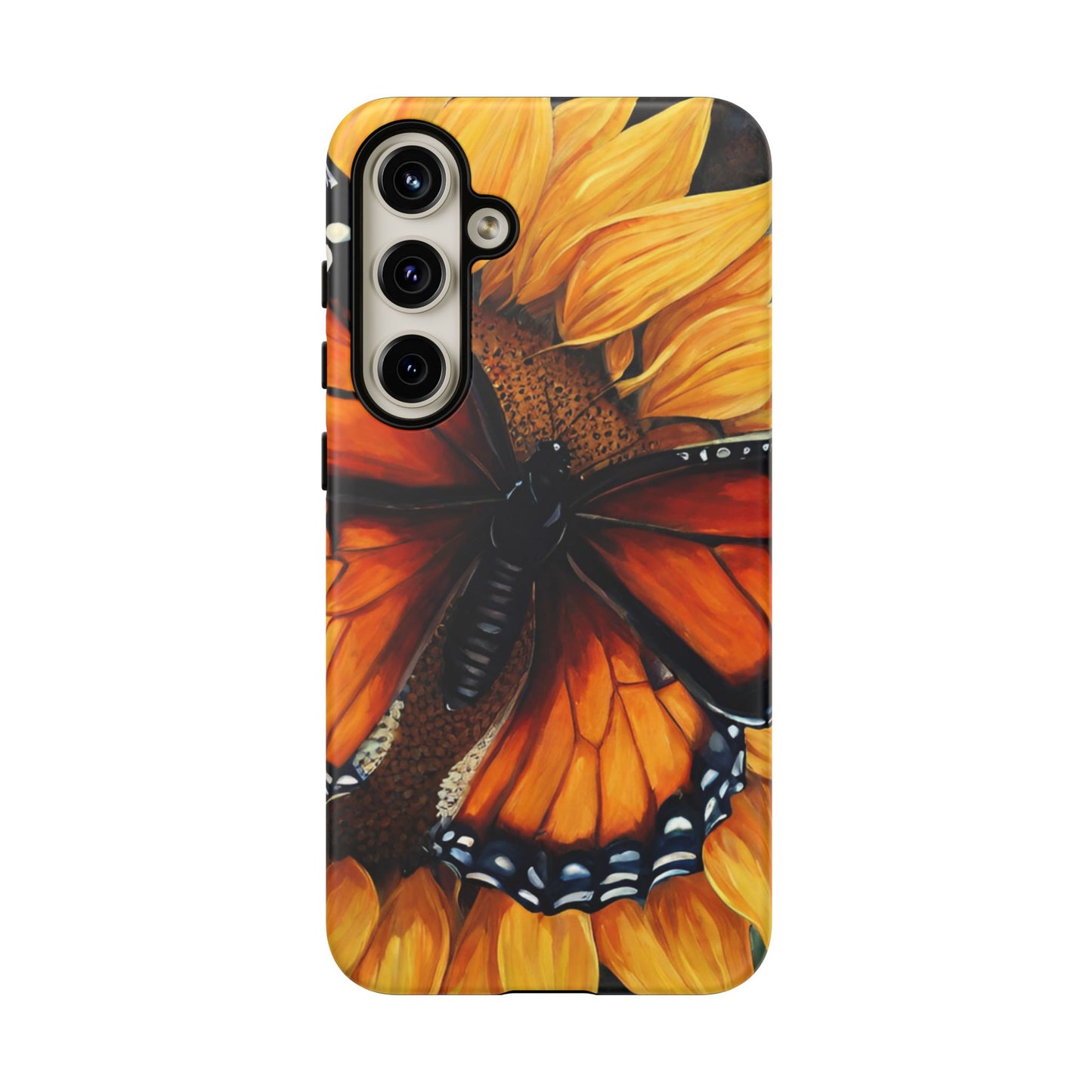 Monarch Butterfly & Sunflower Art – iPhone Case