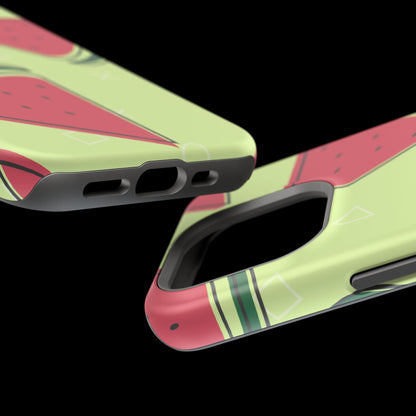 Watermelon Slice MagSafe iPhone Case – Fresh & Fun Design with Retro Geometric Pattern