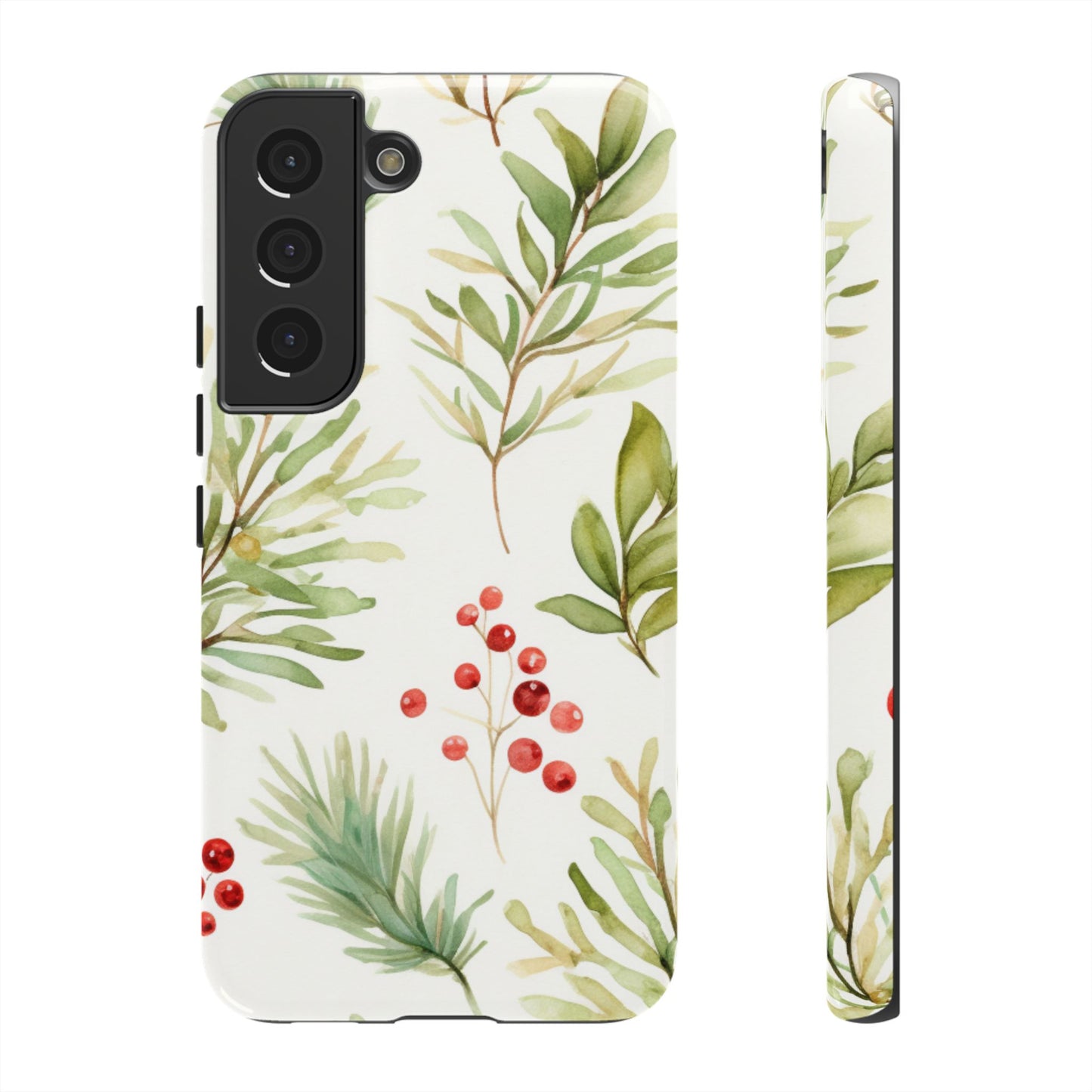 Winter Greenery & Berry Watercolor – Samsung Galaxy Series Case