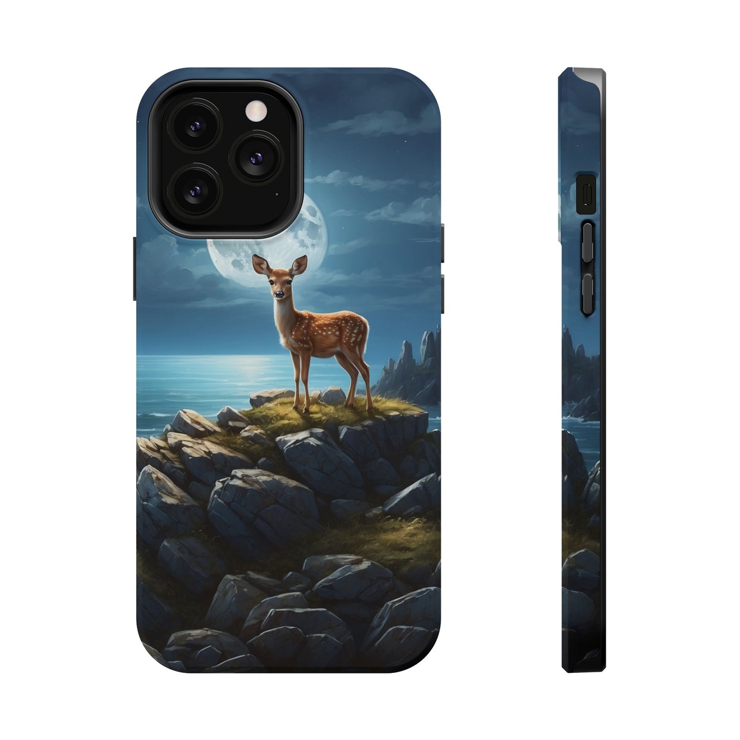 Enchanted Fawn Under the Moonlit Sky MagSafe iPhone Case