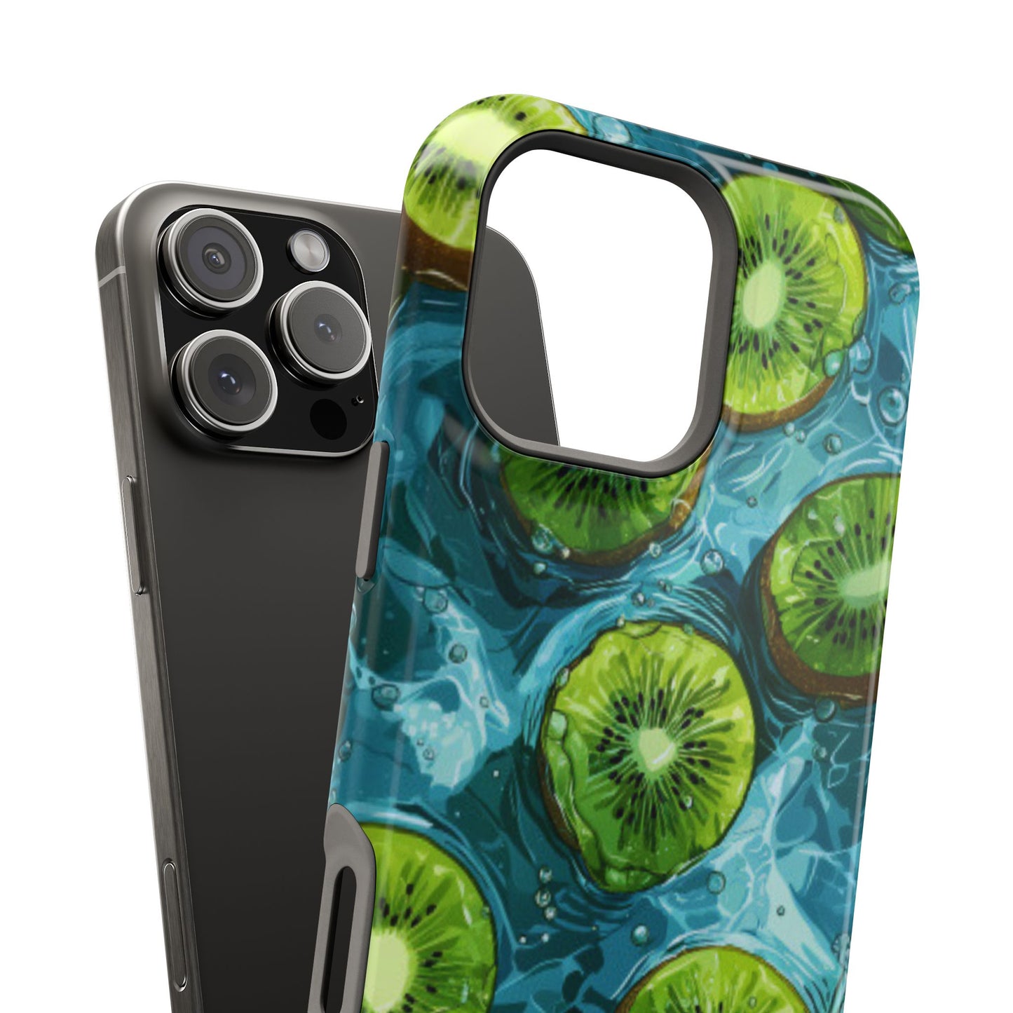 Tropical Kiwi Splash MagSafe iPhone Case – Tough Dual-Layer, Vibrant Summer Design