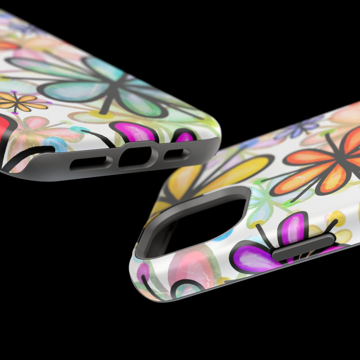 Retro Floral Pop MagSafe iPhone Case – Ultra-Slim Design, High-Gloss Finish